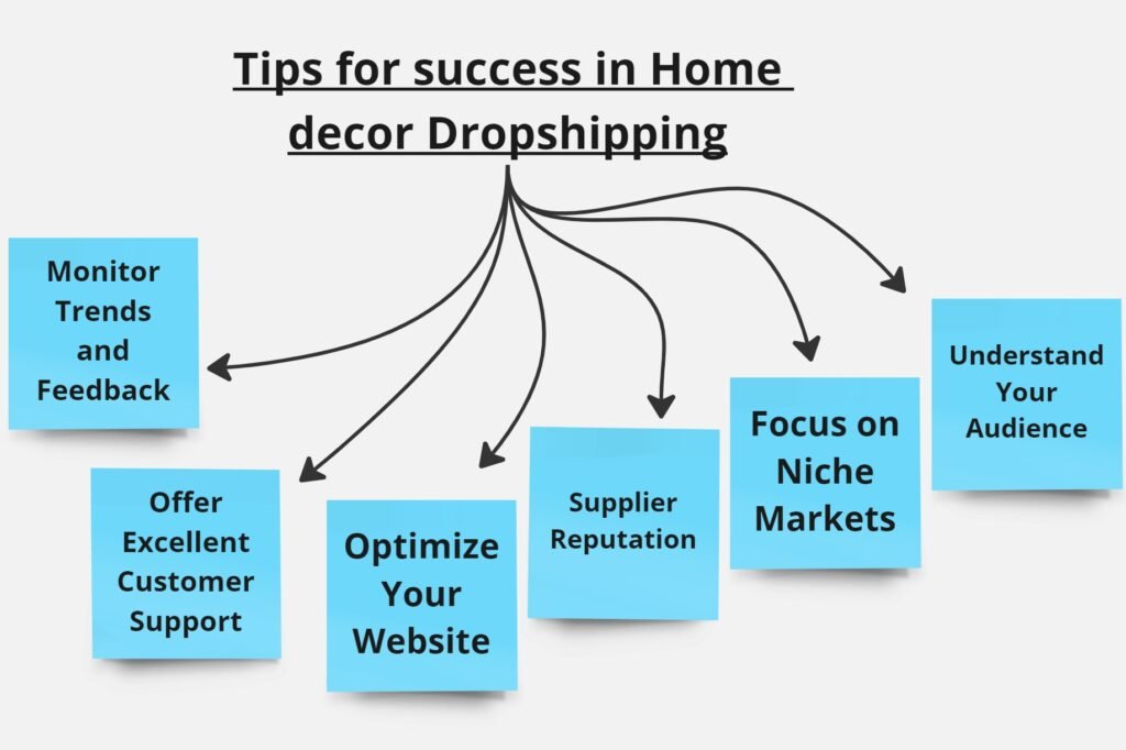 tips for success in home decor dropshipping niche